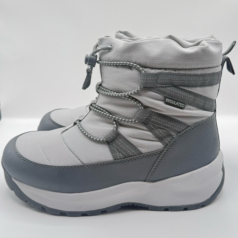 Lands’ End Women’s Squall Insulated Snow Boots Adjustable Soft Slate EUC US 6.5B